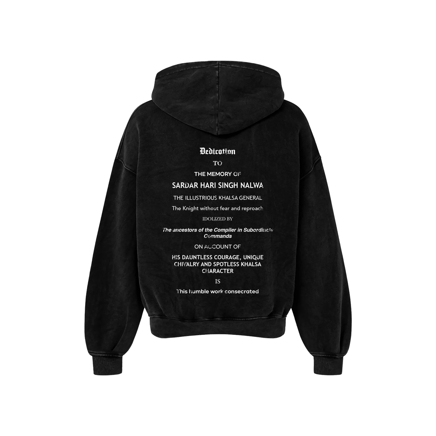 SARDAR HARI SINGH NALWA OVERSIZED FADED HOODIE