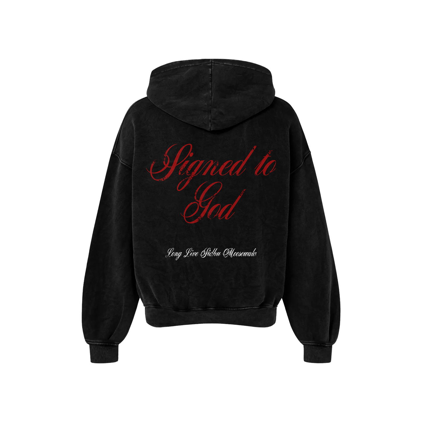 SIGNED TO GOD OVERSIZED FADED HOODIE