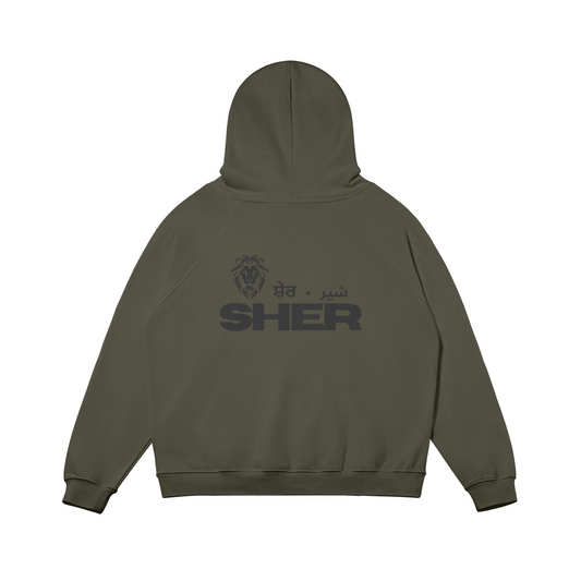 SHER OVERSIZED FLEECE-LINED HOODIE