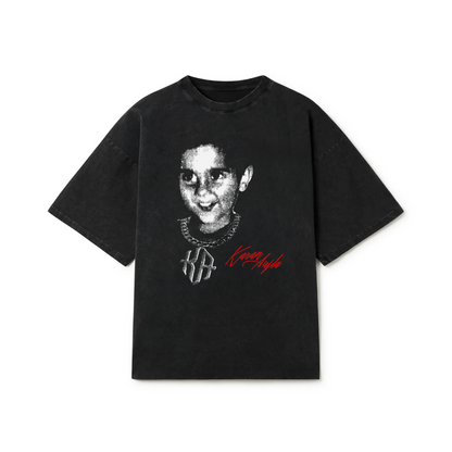 KARAN AUJLA SIGNATURE OVERSIZED FADED T-SHIRT