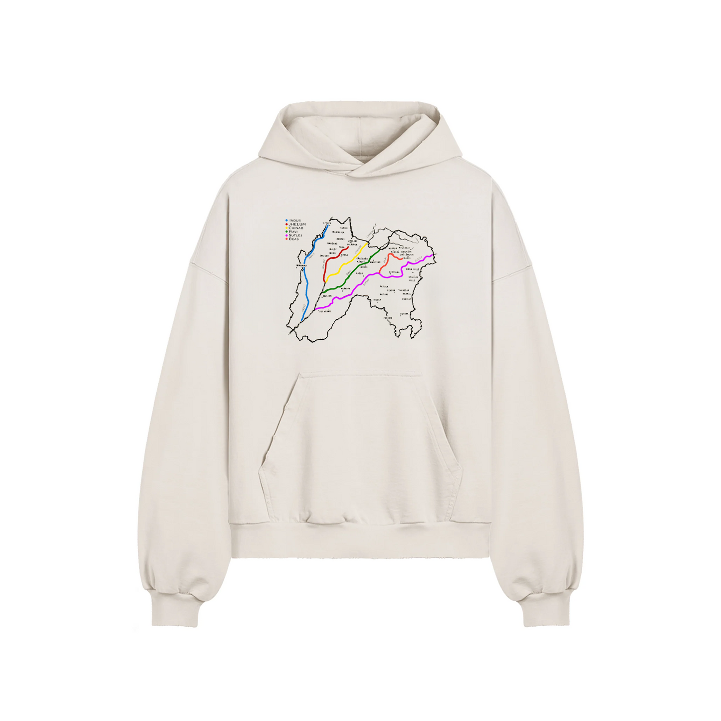 HISTORY OF PANJAB BOXY DISTRESSED HOODIE