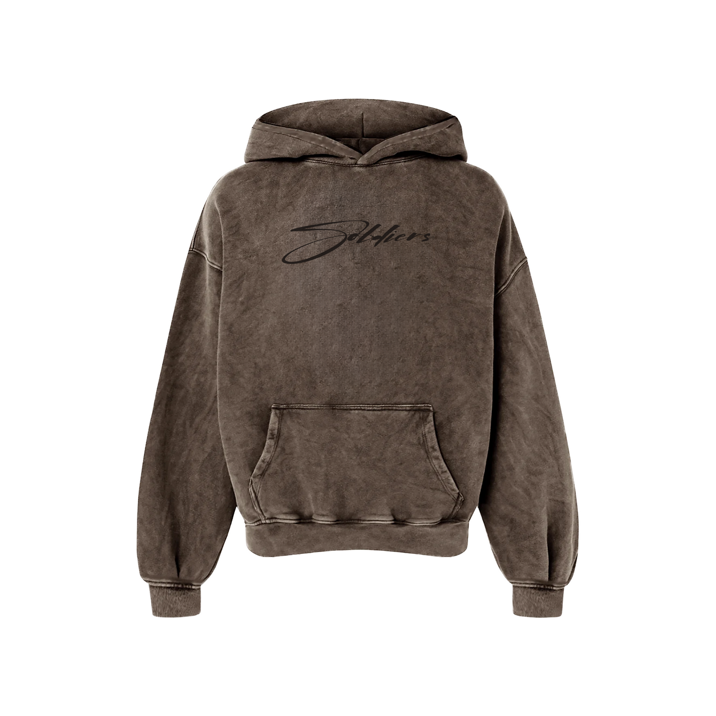 SOLDIERS OVERSIZED WASHED HOODIE BROWN